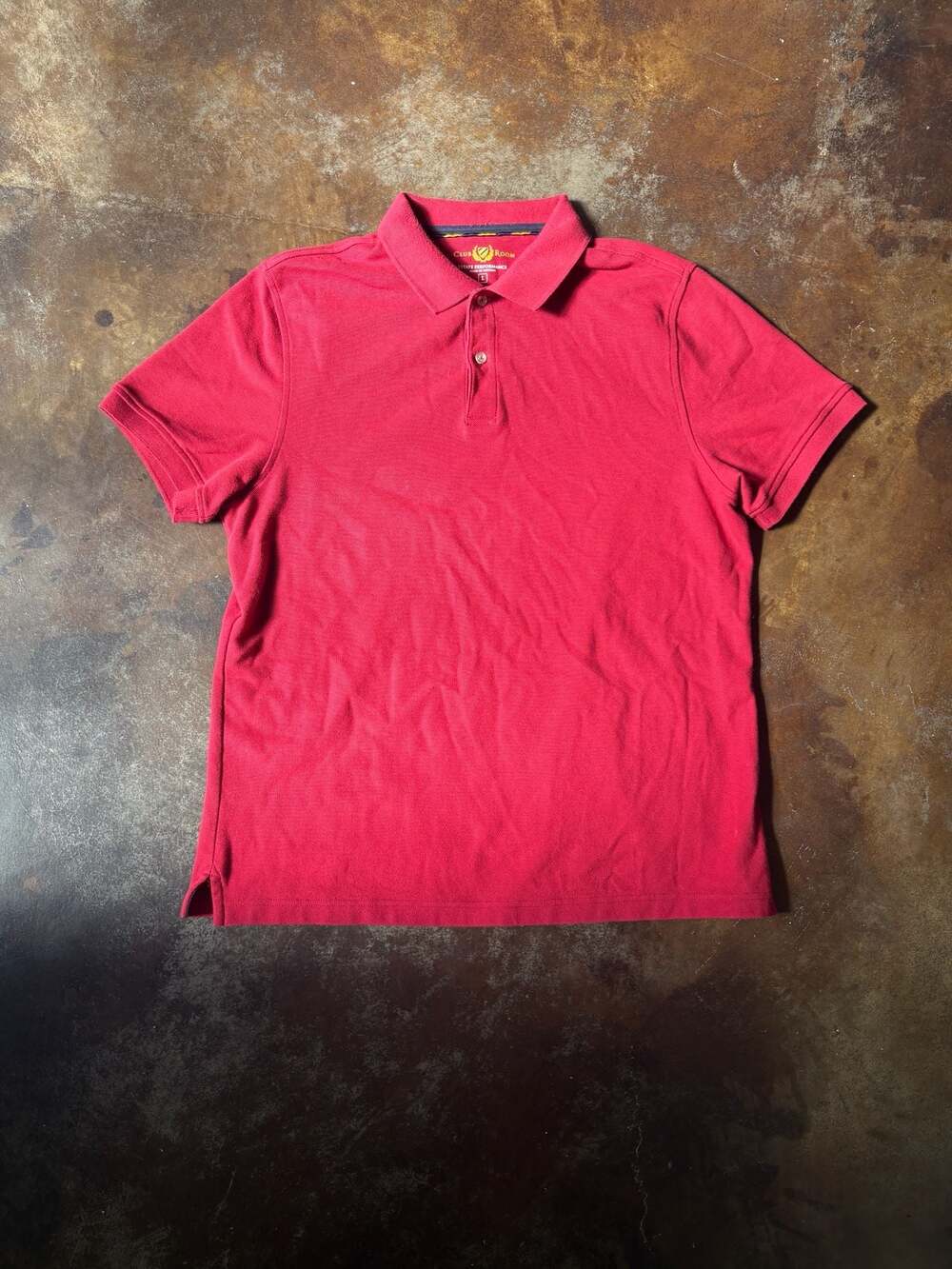 Club Room Estate Performance Red Short Sleeve Pique Polo Shirt Men's Large